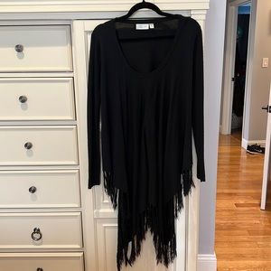 Women’s size Medium black RD style fringed sweater.